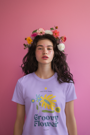 Groovy Flower – Iris Lavender Women’s Regular Fit T-Shirt