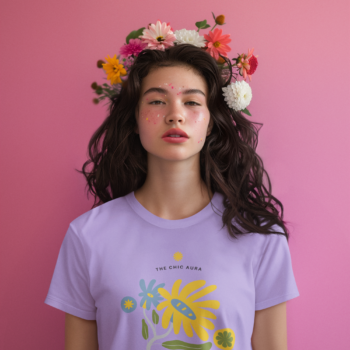 Groovy Flower – Iris Lavender Women’s Regular Fit T-Shirt