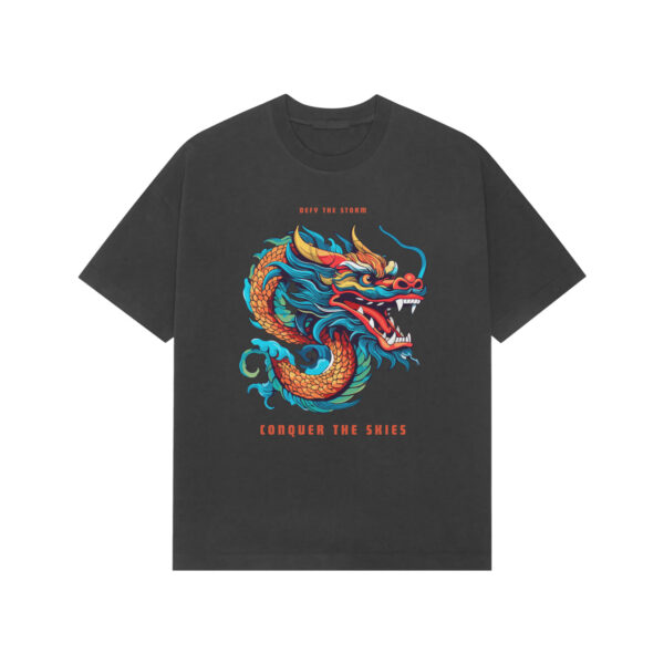 Premium Oversized Dragon Graphic T-Shirt – "Defy the Storm. Conquer the Skies"
