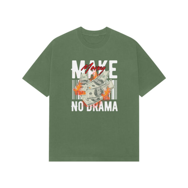 Premium Oversized Graphic T-Shirt – “Make Money No Drama”  Quote Tee