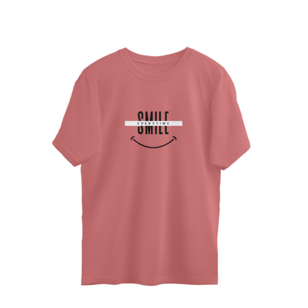 "Smile Everytime" Unisex Oversized T-Shirt – 100% Cotton | 220 GSM Bio-Washed Fabric | Positive Vibes Tee