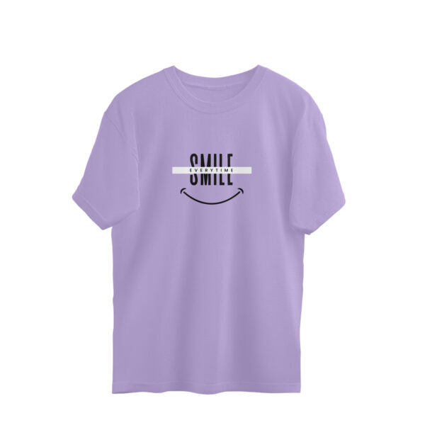 "Smile Everytime" Unisex Oversized T-Shirt – 100% Cotton | 220 GSM Bio-Washed Fabric | Positive Vibes Tee - Image 3