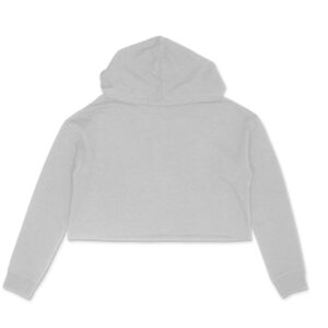 Women’s Plain Grey Crop Hoodie – 320 GSM Combed Cotton, Bio‑Washed, Made in India
