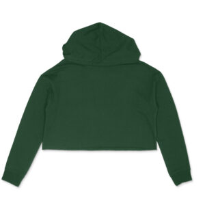 Women’s Plain Green Crop Hoodie – 320 GSM Combed Cotton, Bio‑Washed & Made in India
