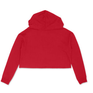 Women’s Plain Red Crop Hoodie – 320 GSM Combed Cotton, Bio‑Washed, Made in India